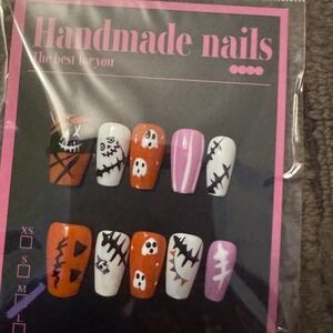 Halloween Press on Nails, Spooky Designs, Set of 10, Medium Length